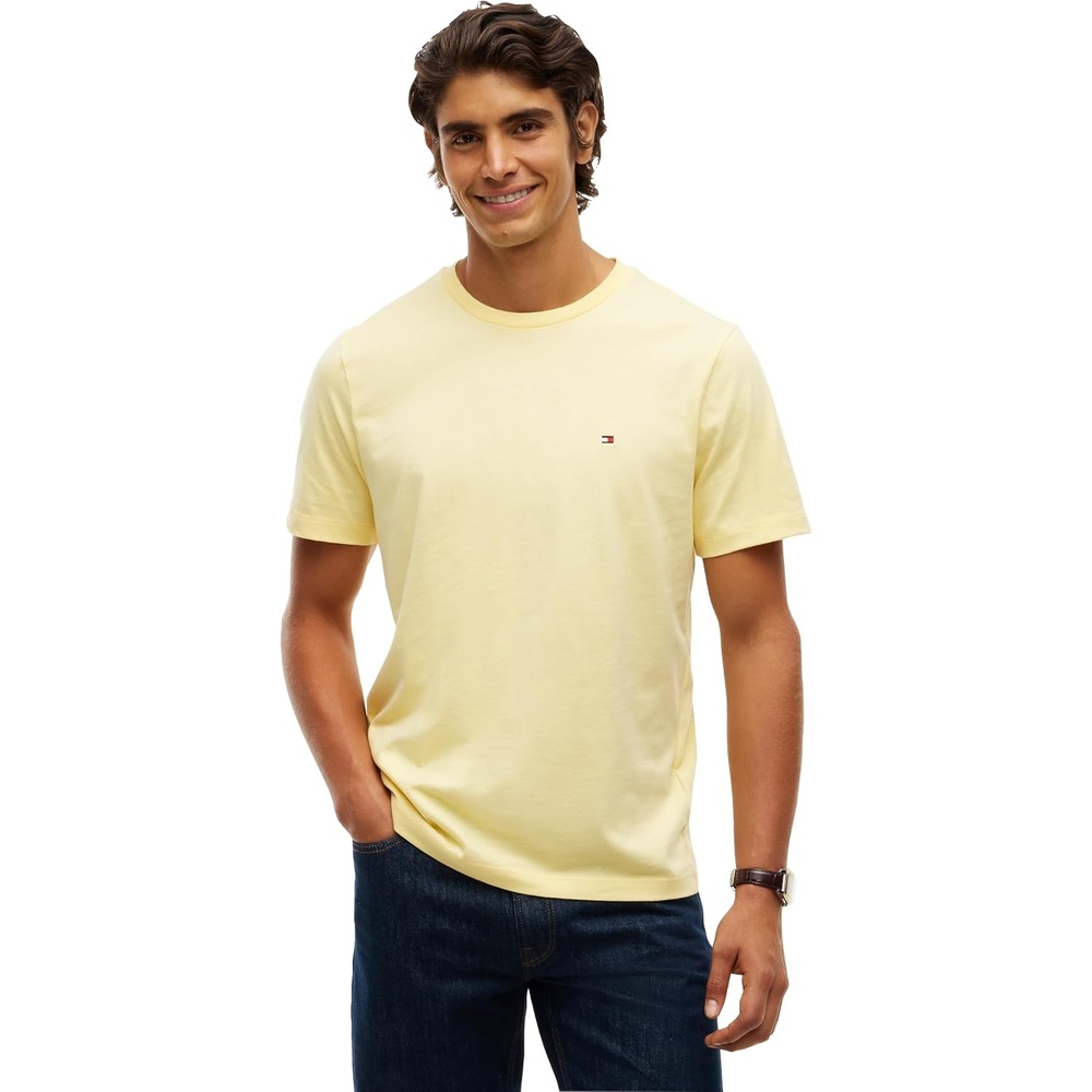 image:imageTommy Hilfiger Mens Short Sleeve Cotton Crewneck TShirts in Regular FitLight Daffodil