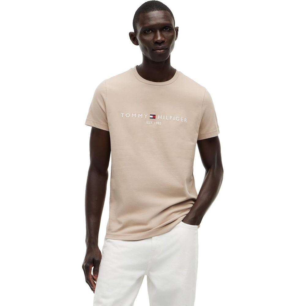 image:imageTommy Hilfiger Mens Short Sleeve Cotton Graphic TShirts with Embroidered LogoBatique Khaki