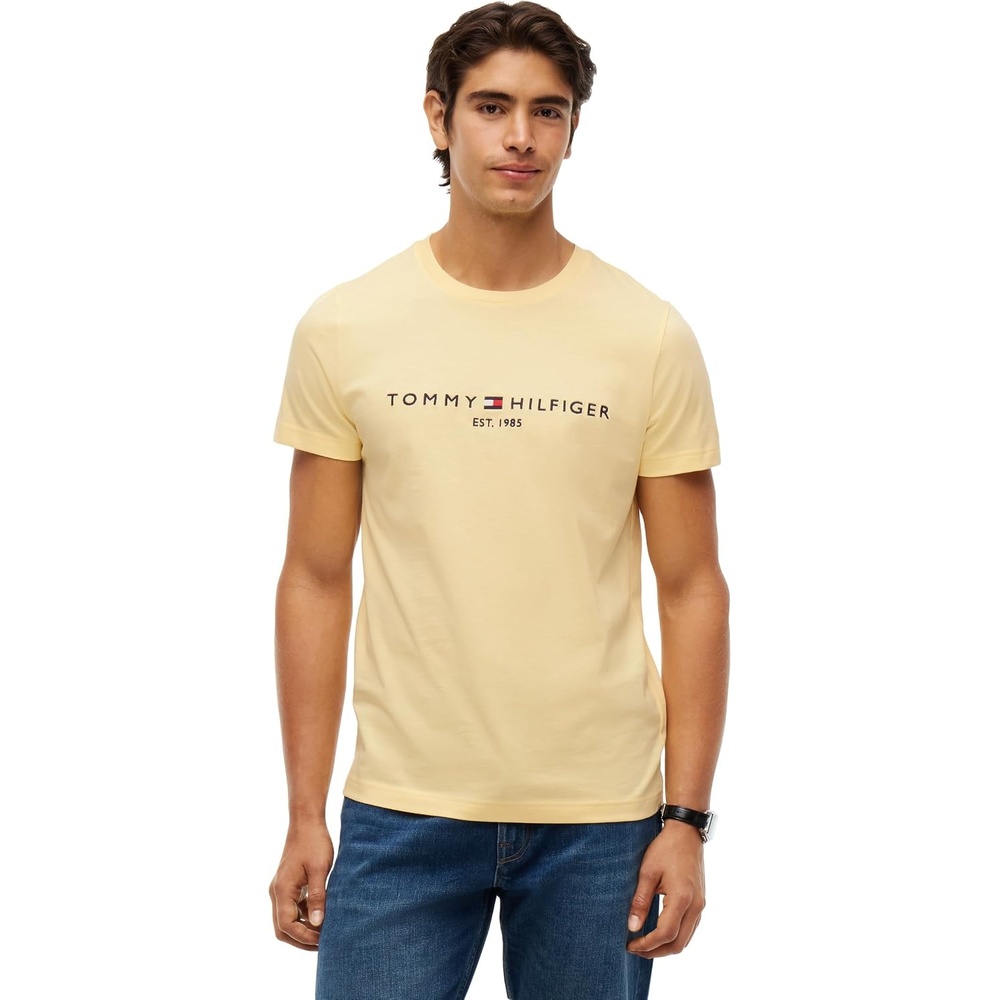 image:imageTommy Hilfiger Mens Short Sleeve Cotton Graphic TShirts with Embroidered LogoLight Daffodil