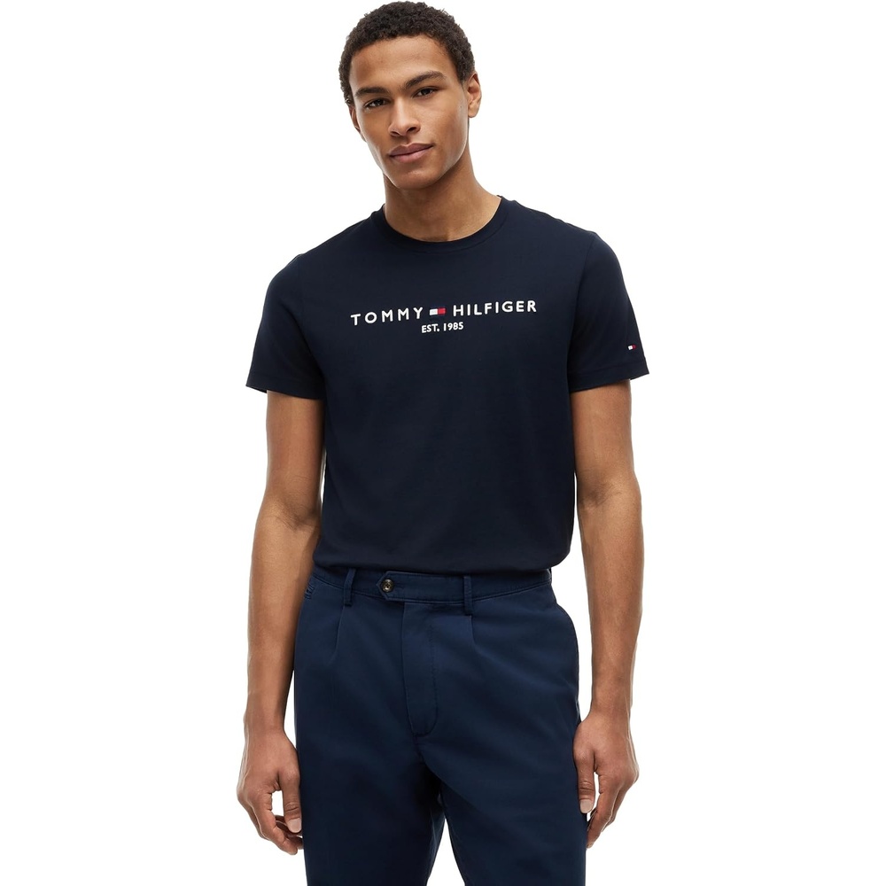image:imageTommy Hilfiger Mens Short Sleeve Cotton Graphic TShirts with Embroidered LogoNavy Blue