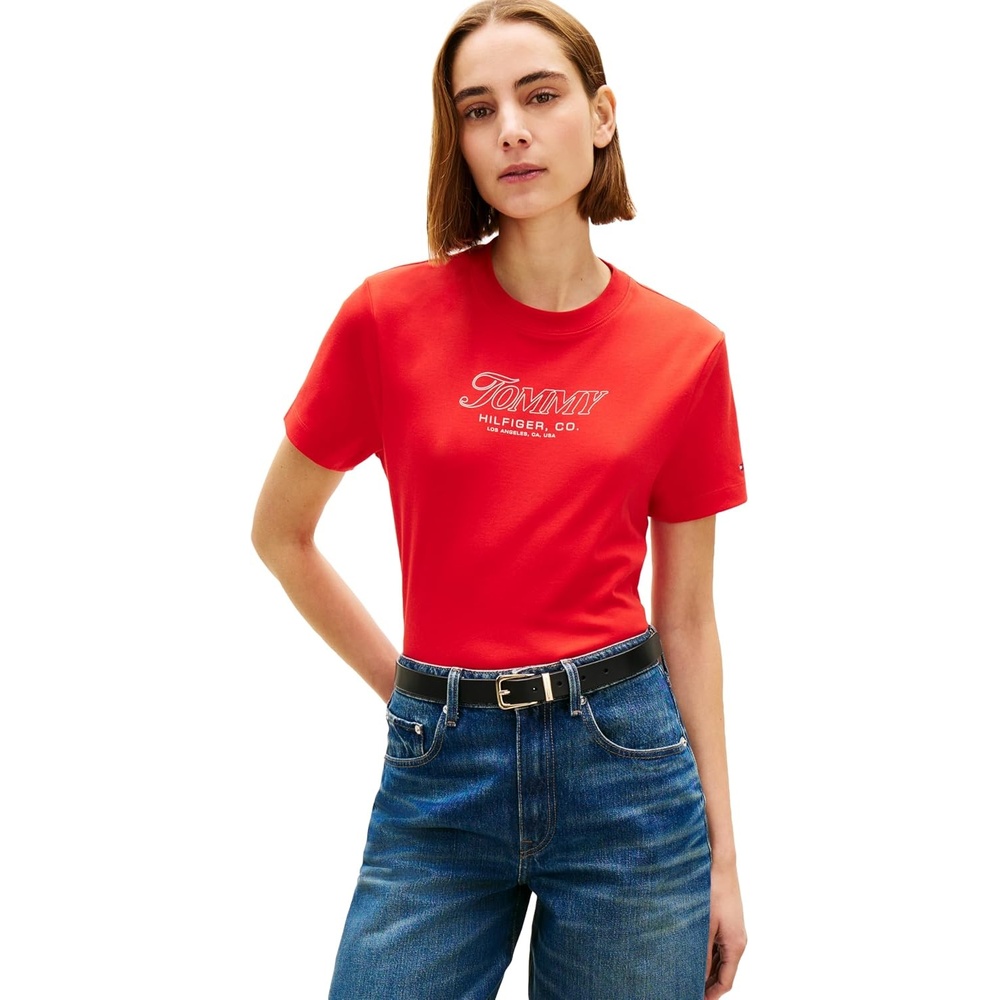 image:imageTommy Hilfiger Womens Short Sleeve Cotton Graphic Logo Crew Neck TShirtsFireworks