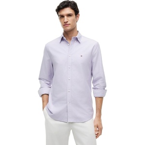 Tommy Hilfiger Men’s Long Sleeve Oxford Shirts in Regular Fit, Men’s Button Down Shirts, Also Available in Big and Tall(Monarch Purple)