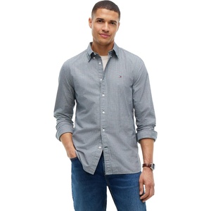 Tommy Hilfiger Men’s Long Sleeve Oxford Shirts in Regular Fit, Men’s Button Down Shirts, Also Available in Big and Tall(Ornamental Green / Check Wash)