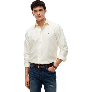 Tommy Hilfiger Men’s Long Sleeve Oxford Shirts in Regular Fit, Men’s Button Down Shirts, Also Available in Big and Tall(Sunflower Yellow / Stripe)