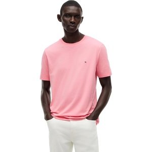 Tommy Hilfiger Men’s Short Sleeve Cotton Crewneck T-Shirts in Regular Fit(Doll Pink)