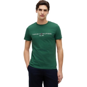 Tommy Hilfiger Men’s Short Sleeve Cotton Graphic T-Shirts with Embroidered Logo(Street Green)