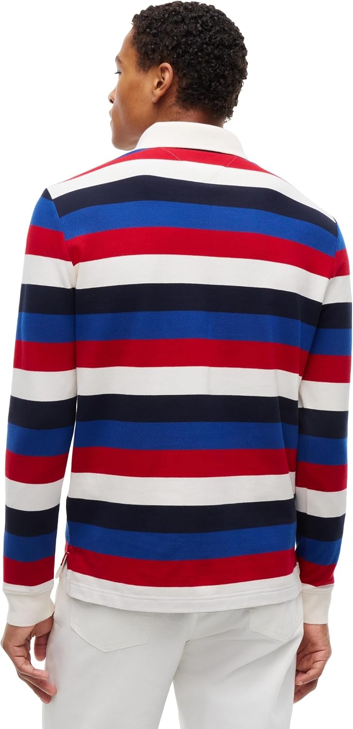 image:imageTommy Hilfiger Mens Casual Cotton Rugby Polo Shirt with StretchMedium Red Multi