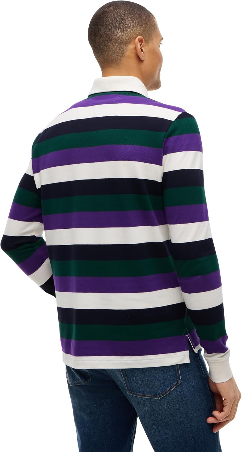 image:imageTommy Hilfiger Mens Casual Cotton Rugby Polo Shirt with StretchTuscan Grape Multi