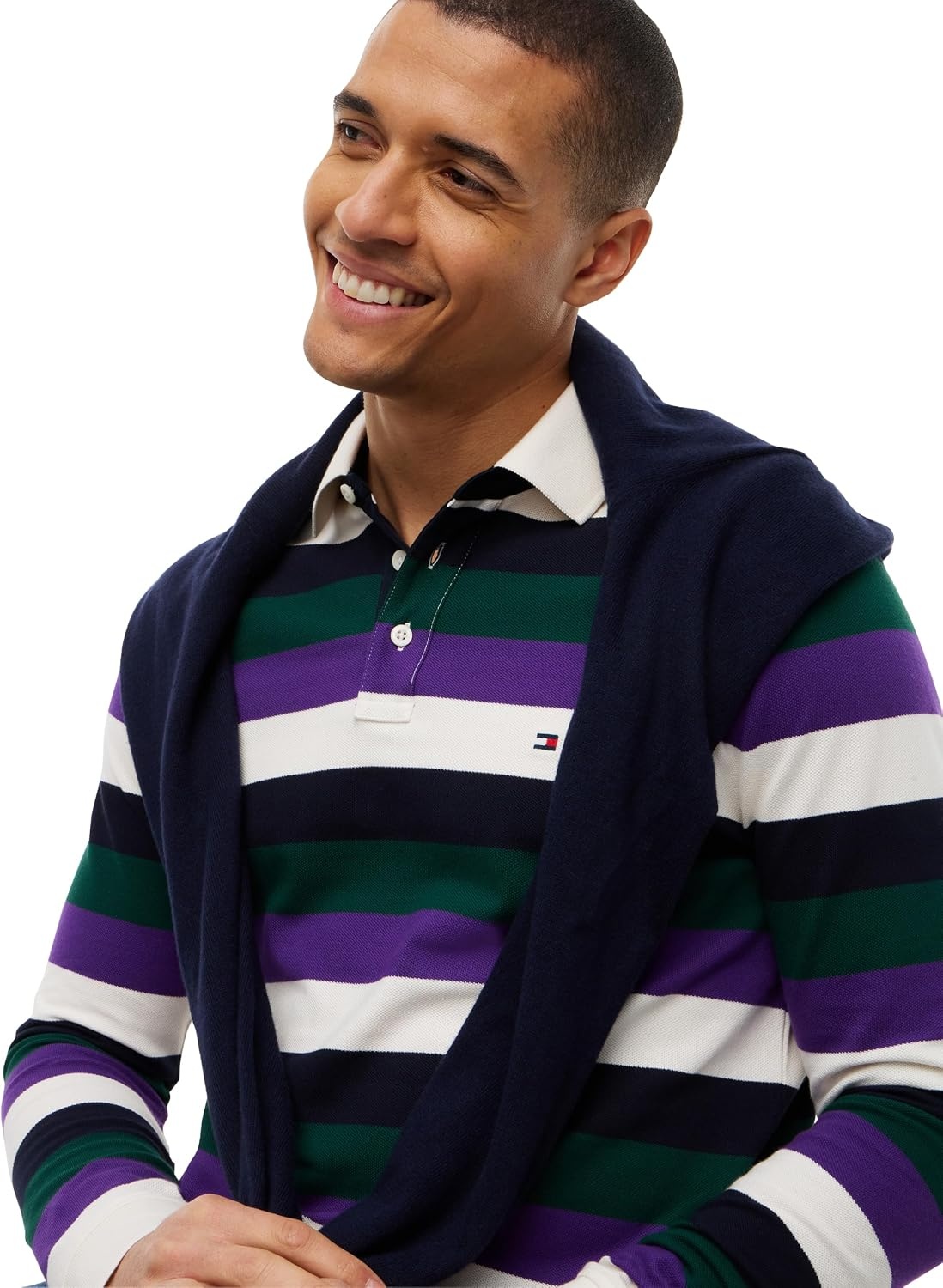 image:imageTommy Hilfiger Mens Casual Cotton Rugby Polo Shirt with StretchTuscan Grape Multi