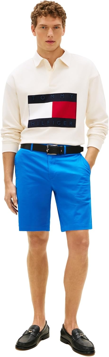 image:imageTommy Hilfiger Mens Casual Cotton Shorts 95 Inch with Stretch Also Available in Big and TallBlue Orbit
