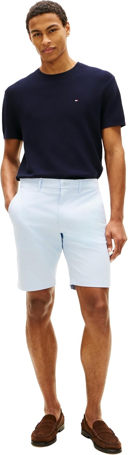 image:imageTommy Hilfiger Mens Casual Cotton Shorts 95 Inch with Stretch Also Available in Big and TallBreezy Blue