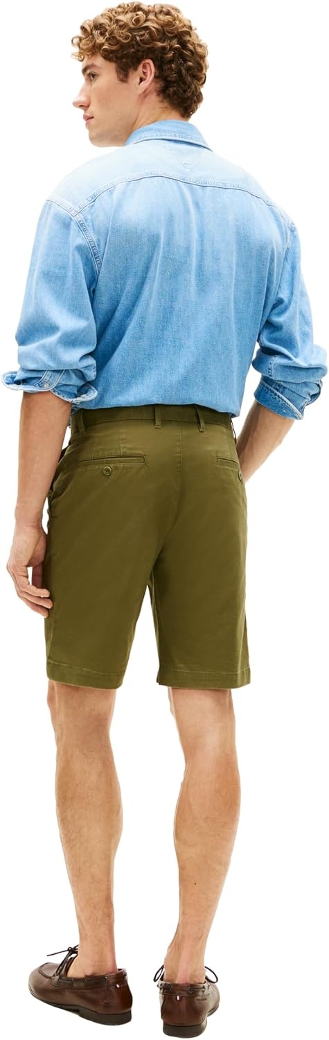 image:imageTommy Hilfiger Mens Casual Cotton Shorts 95 Inch with Stretch Also Available in Big and TallDark Artichoke