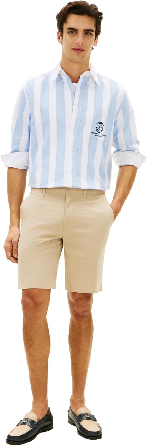 image:imageTommy Hilfiger Mens Casual Cotton Shorts 95 Inch with Stretch Also Available in Big and TallSandalwood