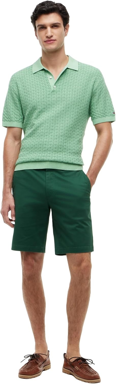 image:imageTommy Hilfiger Mens Casual Cotton Shorts 95 Inch with Stretch Also Available in Big and TallStreet Green