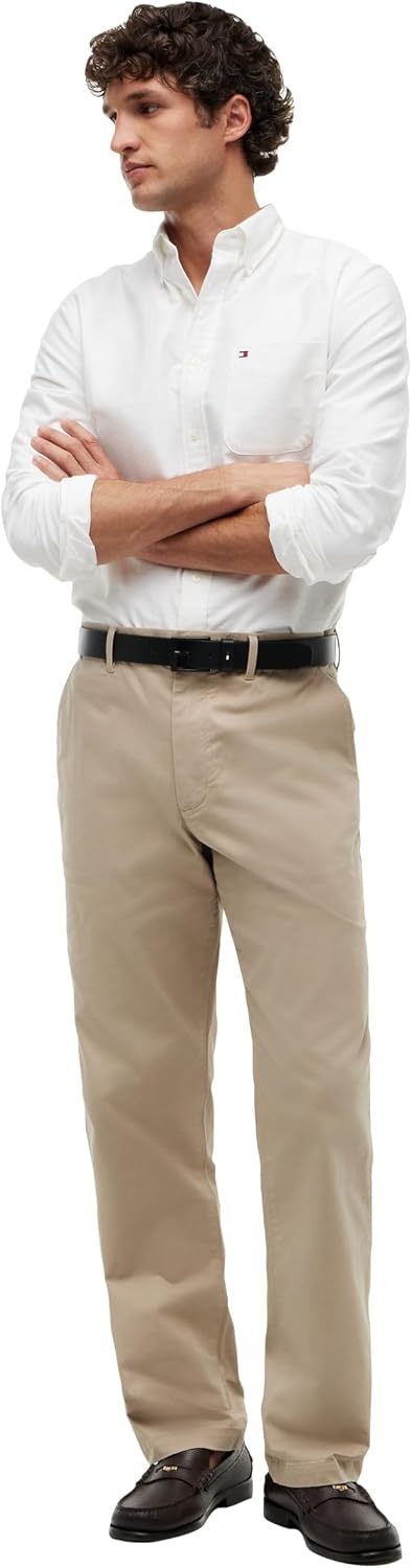 image:imageTommy Hilfiger Mens Causal Cotton Chino Pants with Stretch in Straight FitBatique Khaki