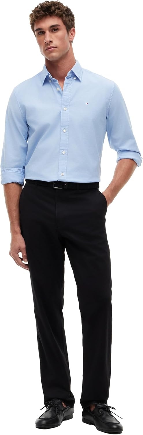image:imageTommy Hilfiger Mens Causal Cotton Chino Pants with Stretch in Straight FitBlack