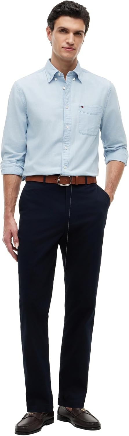 image:imageTommy Hilfiger Mens Causal Cotton Chino Pants with Stretch in Straight FitDesert Sky