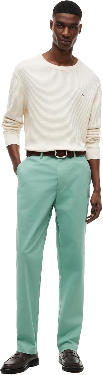 image:imageTommy Hilfiger Mens Causal Cotton Chino Pants with Stretch in Straight FitNordic Spruce