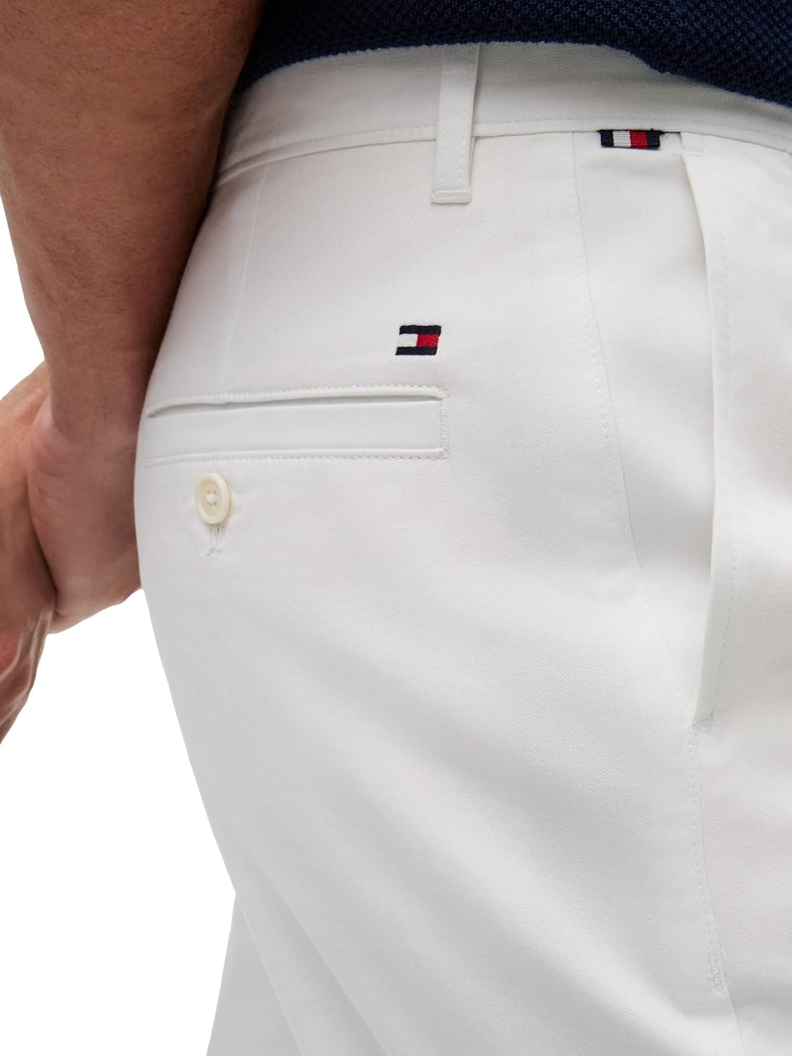 image:imageTommy Hilfiger Mens Causal Cotton Chino Pants with Stretch in Straight FitOptic White