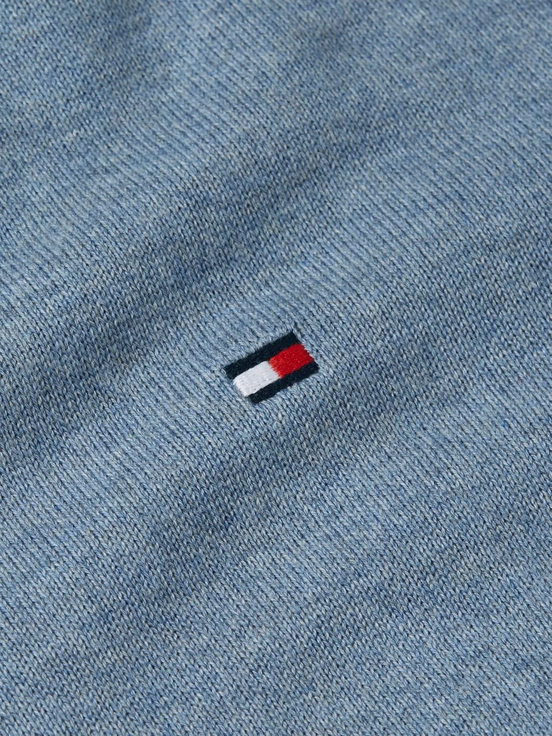 image:imageTommy Hilfiger Mens Cotton Solid Crewneck Sweater Lightweight Pullover Also Available in Big amp TallBrisk Blue Heather