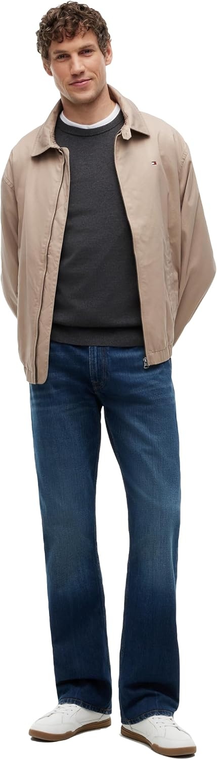 image:imageTommy Hilfiger Mens Cotton Solid Crewneck Sweater Lightweight Pullover Also Available in Big amp TallDark Grey Heather
