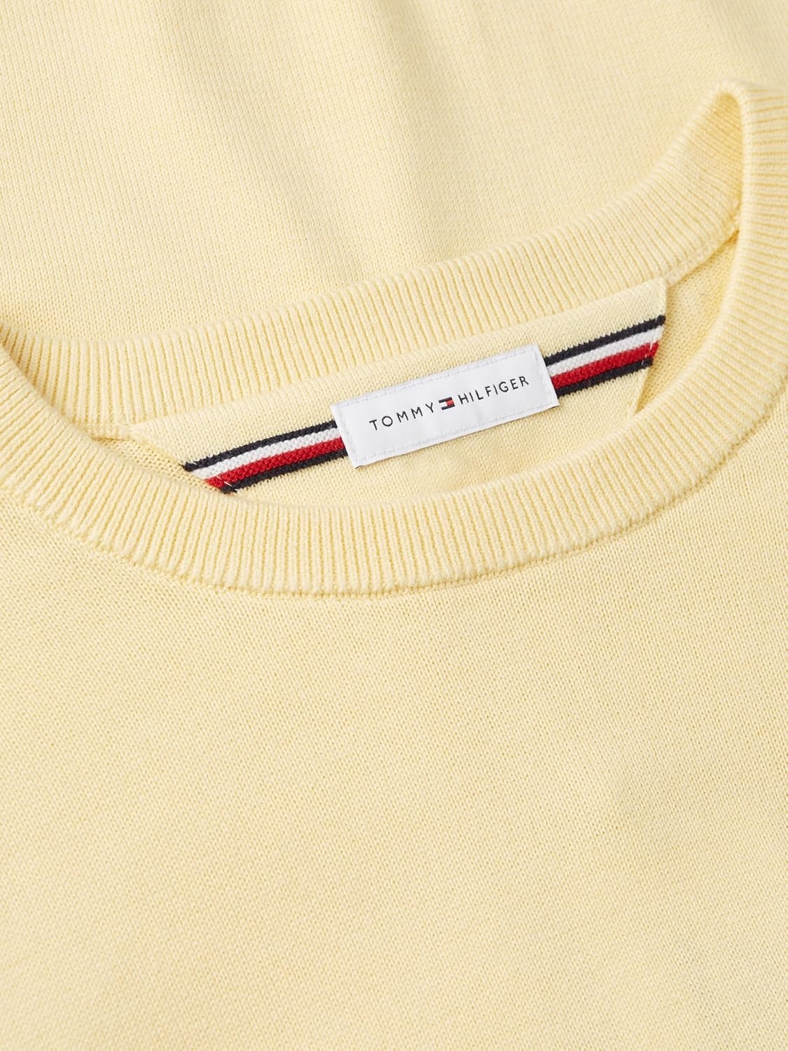 image:imageTommy Hilfiger Mens Cotton Solid Crewneck Sweater Lightweight Pullover Also Available in Big amp TallLight Daffodil