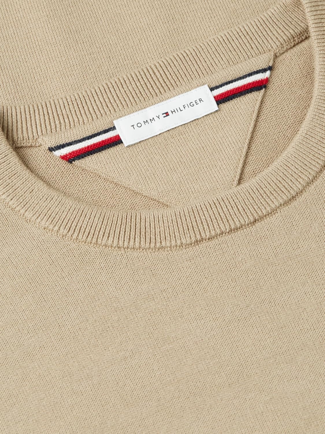 image:imageTommy Hilfiger Mens Cotton Solid Crewneck Sweater Lightweight Pullover Also Available in Big amp TallSafari Canvas