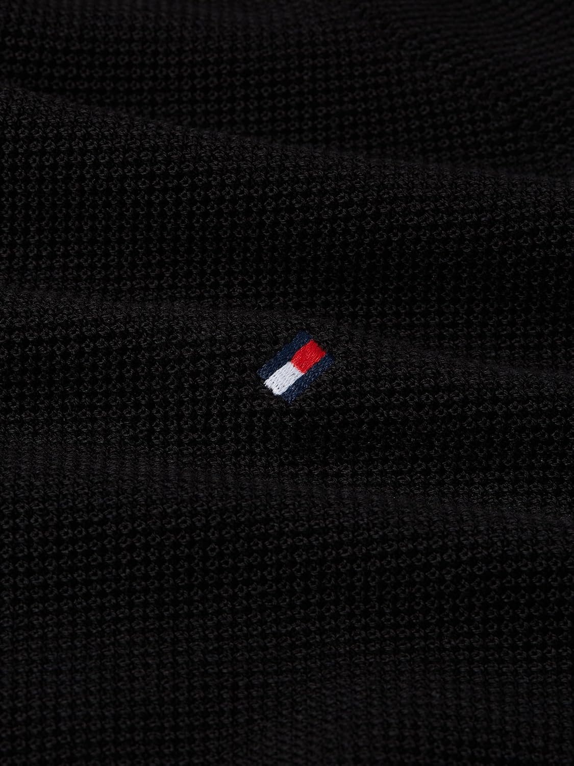 image:imageTommy Hilfiger Mens Cotton Solid Structured Crewneck Sweater PulloverBlack