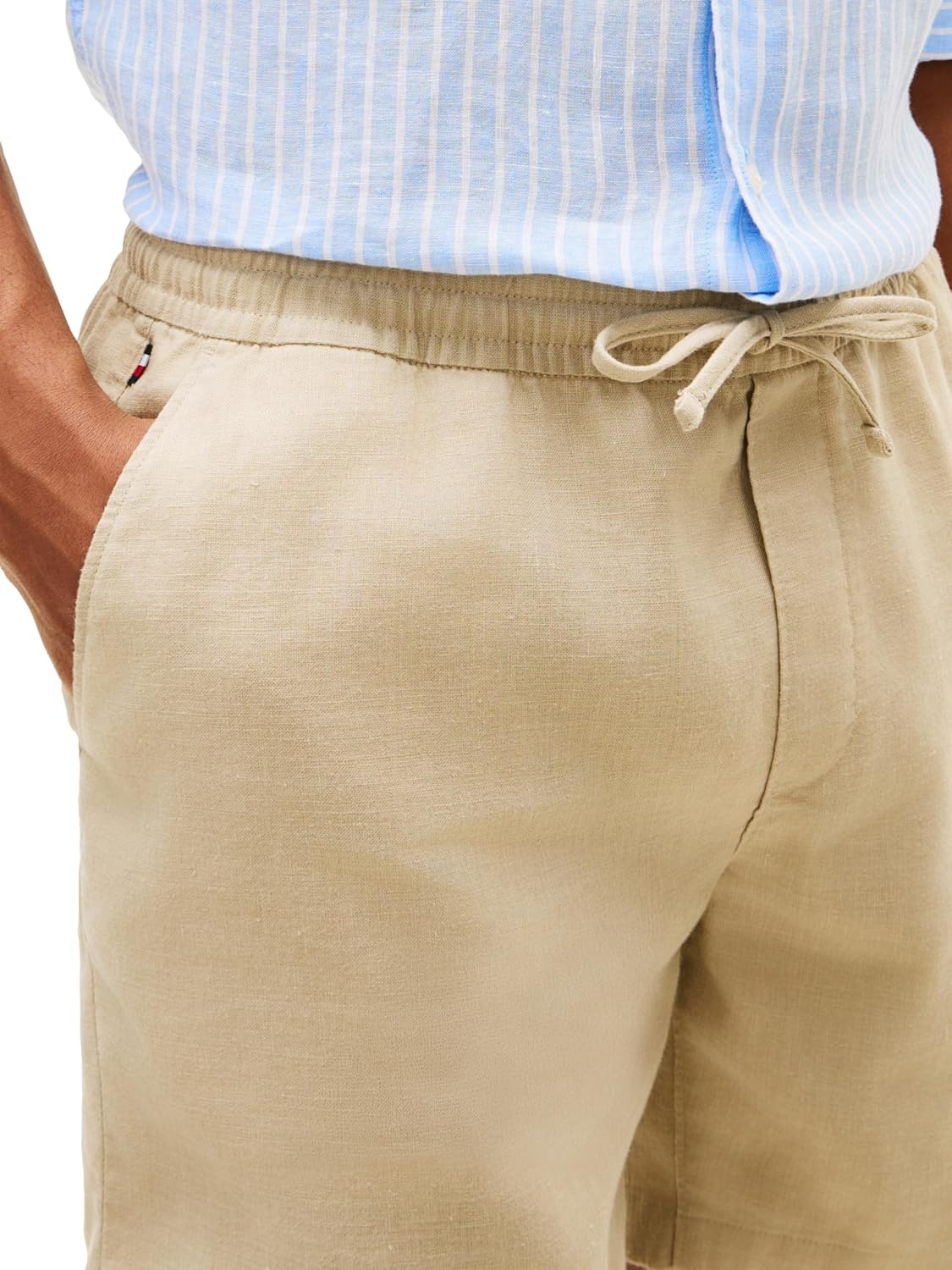 image:imageTommy Hilfiger Mens Lightweight Linen Shorts 8 Inch in Regular FitBatique Khaki