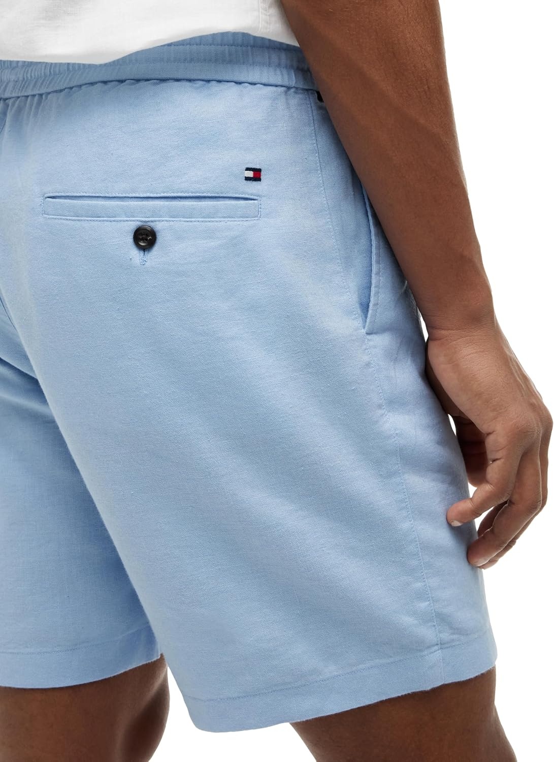 image:imageTommy Hilfiger Mens Lightweight Linen Shorts 8 Inch in Regular FitBlue Cloud