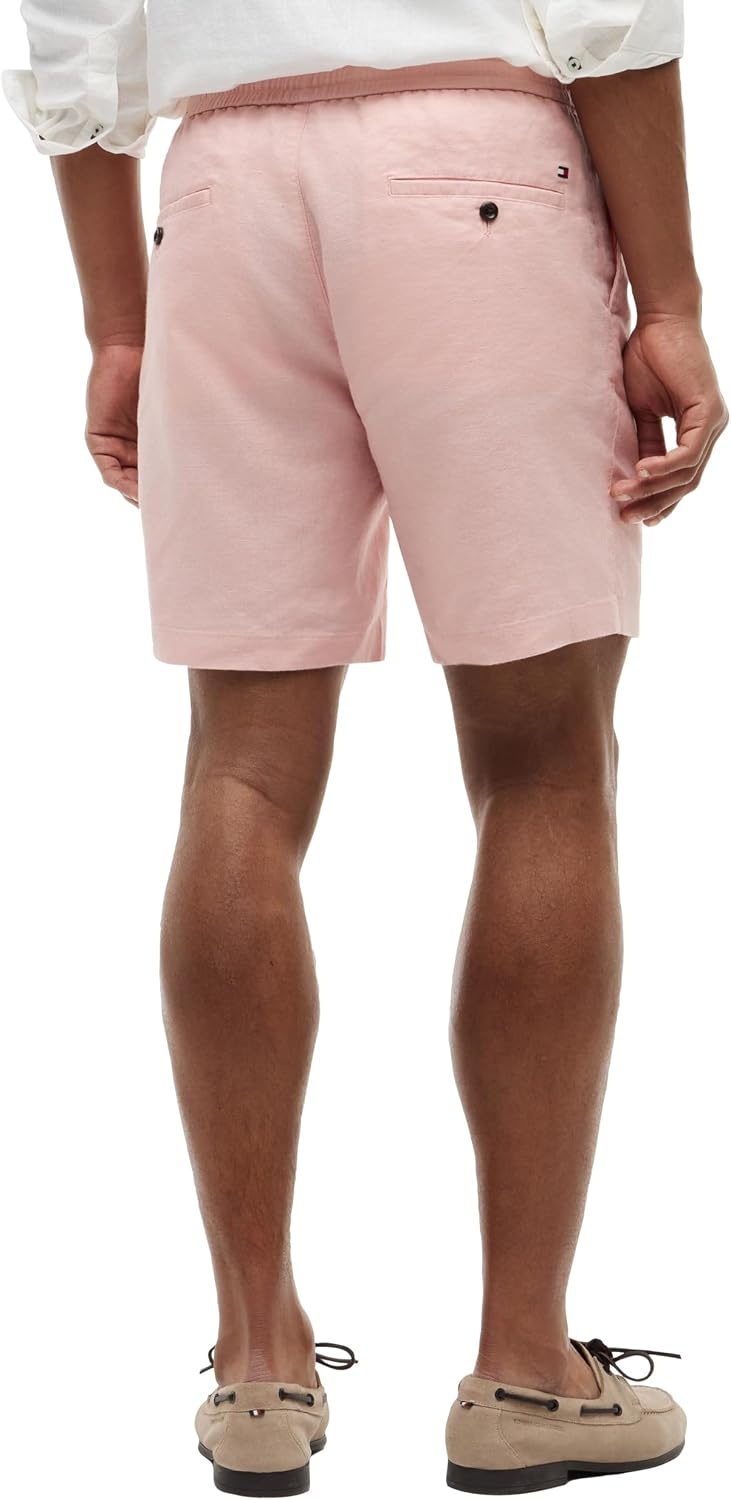 image:imageTommy Hilfiger Mens Lightweight Linen Shorts 8 Inch in Regular FitDelicate Petal