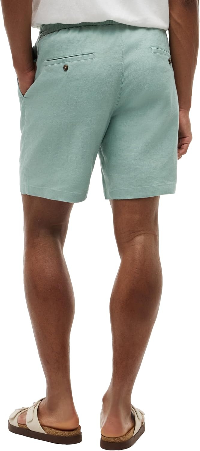 image:imageTommy Hilfiger Mens Lightweight Linen Shorts 8 Inch in Regular FitMinty Grey