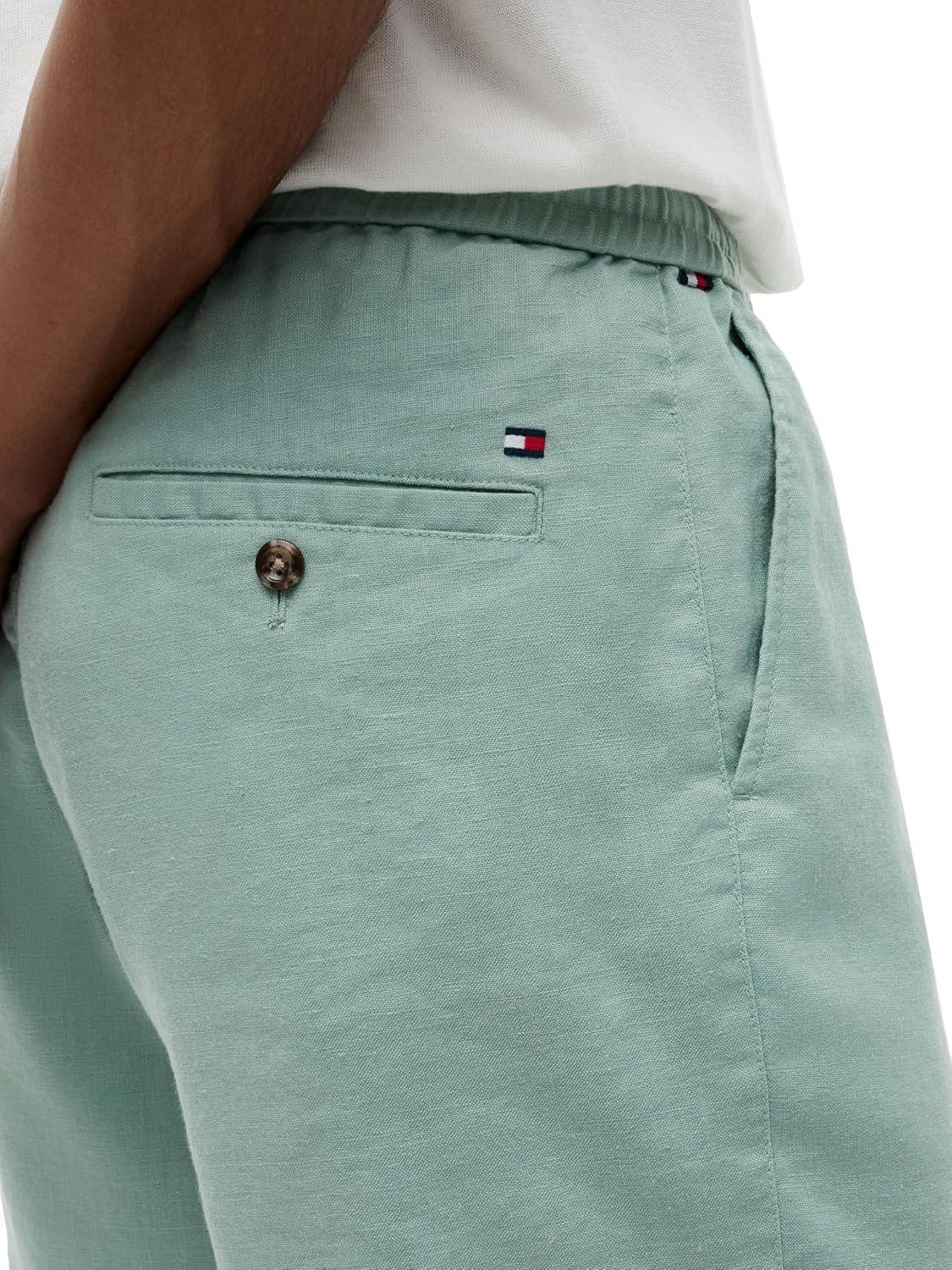 image:imageTommy Hilfiger Mens Lightweight Linen Shorts 8 Inch in Regular FitMinty Grey