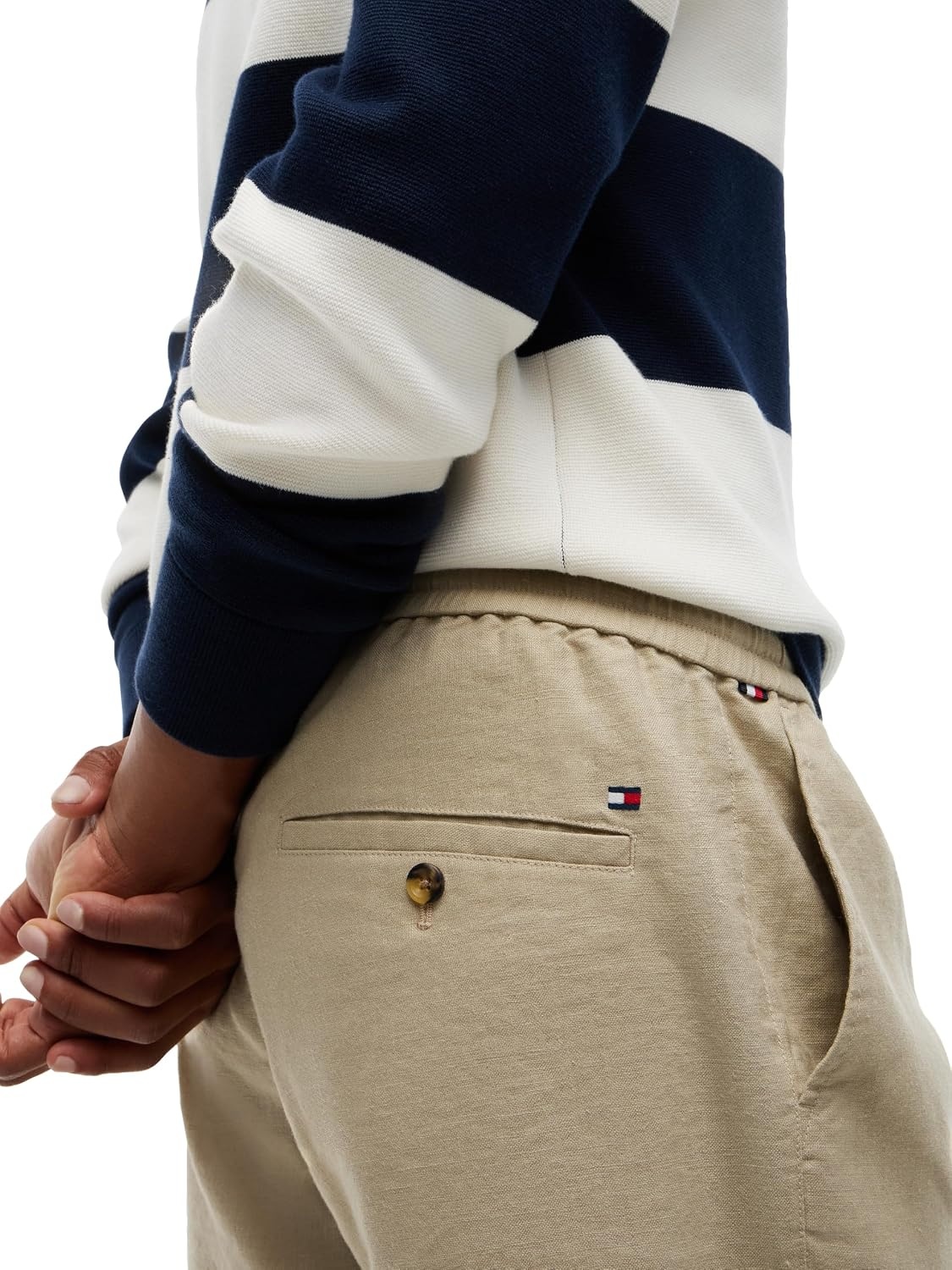 image:imageTommy Hilfiger Mens Lightweight Linen Shorts 8 Inch in Regular FitSandalwood