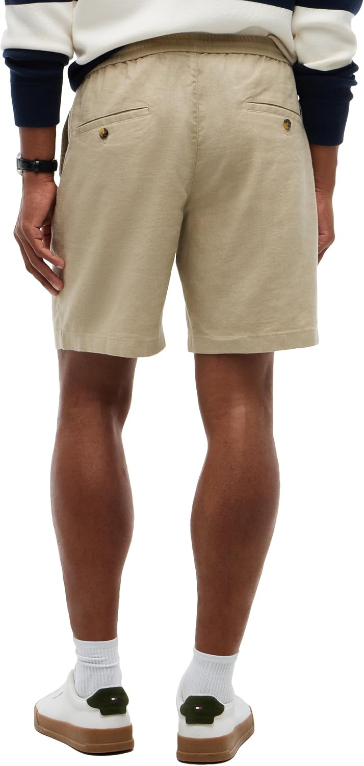 image:imageTommy Hilfiger Mens Lightweight Linen Shorts 8 Inch in Regular FitSandalwood