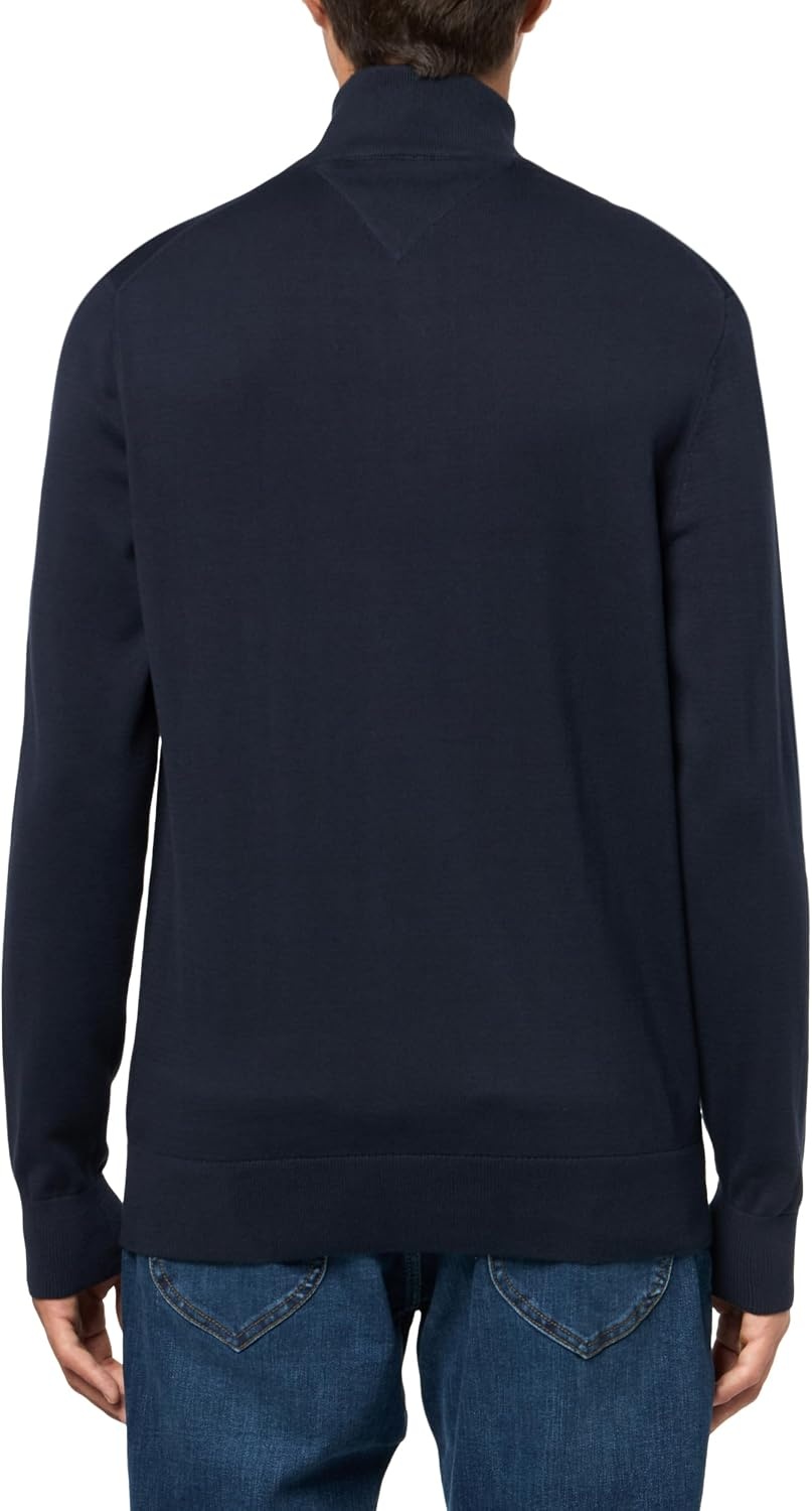 image:imageTommy Hilfiger Mens Lightweight Pullover Quarter Zip SweaterDesert Sky
