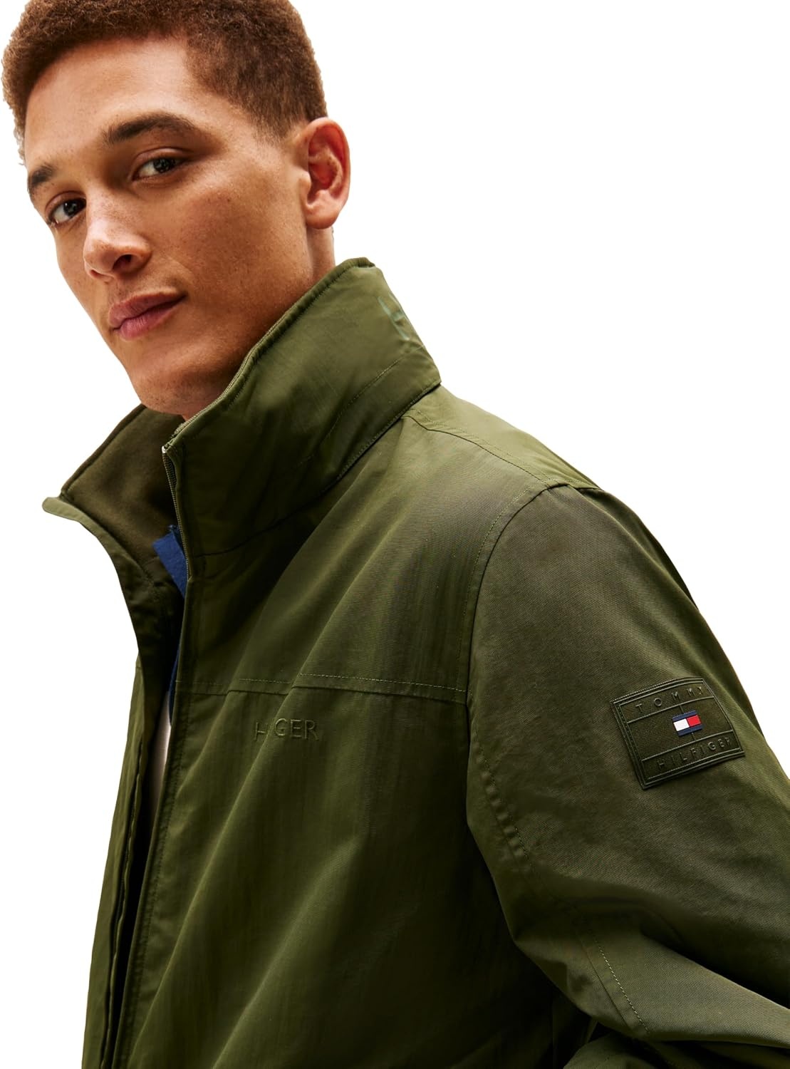 image:imageTommy Hilfiger Mens Lightweight Waterproof Regatta Bomber JacketArctic Spruce