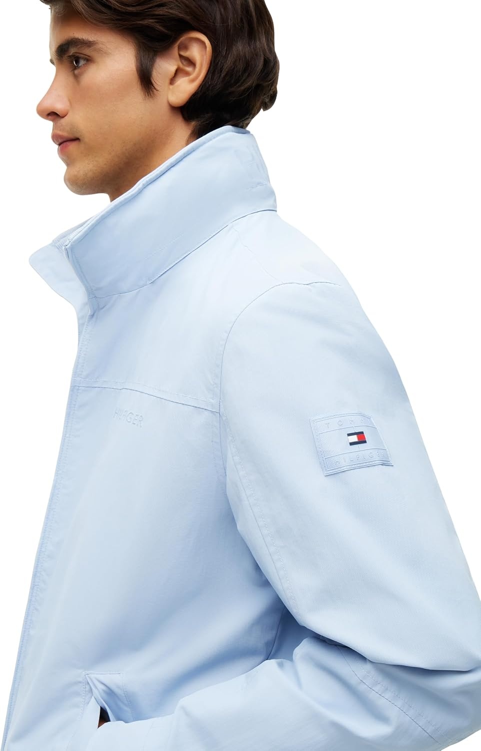 image:imageTommy Hilfiger Mens Lightweight Waterproof Regatta Bomber JacketSky Blue