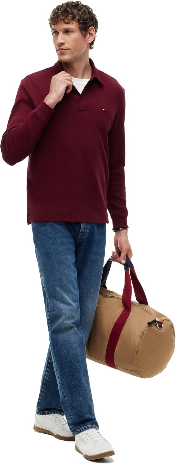 image:imageTommy Hilfiger Mens Long Sleeve Button Down Polo Shirt in Regular FitBurgundy