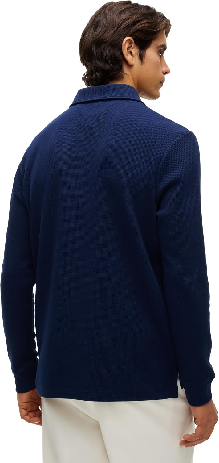 image:imageTommy Hilfiger Mens Long Sleeve Button Down Polo Shirt in Regular FitCarbon Navy