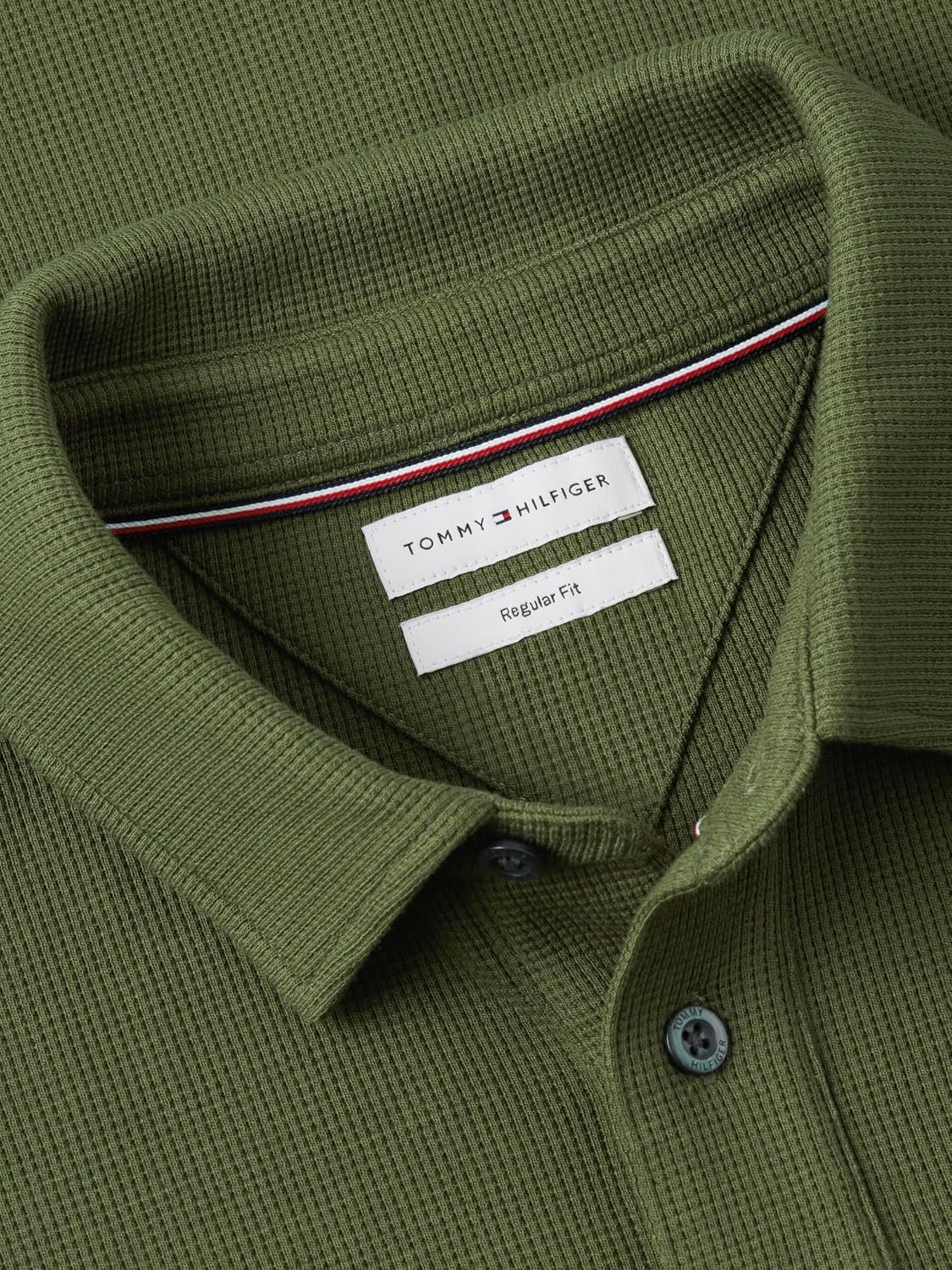 image:imageTommy Hilfiger Mens Long Sleeve Button Down Polo Shirt in Regular FitHuntsman Green
