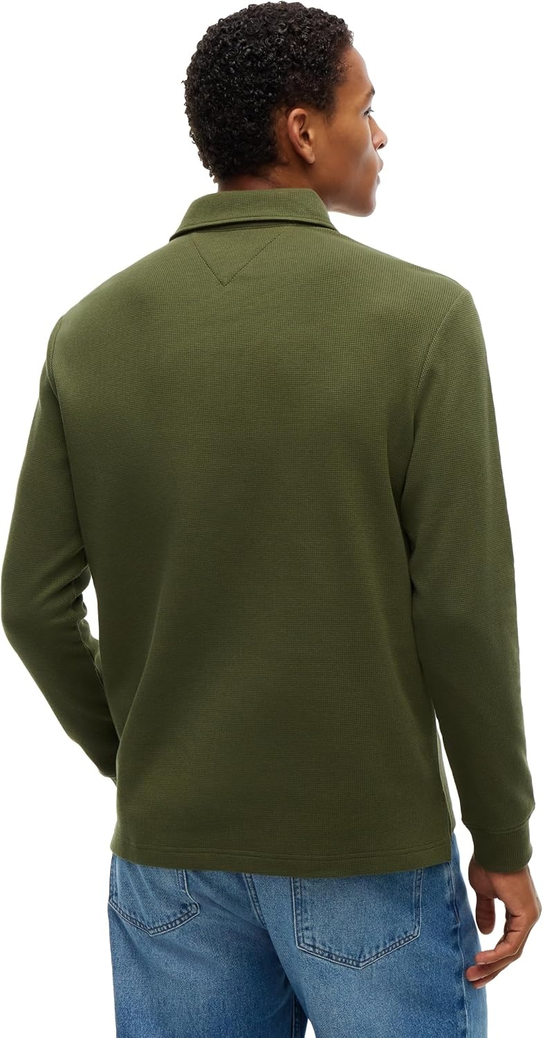 image:imageTommy Hilfiger Mens Long Sleeve Button Down Polo Shirt in Regular FitHuntsman Green