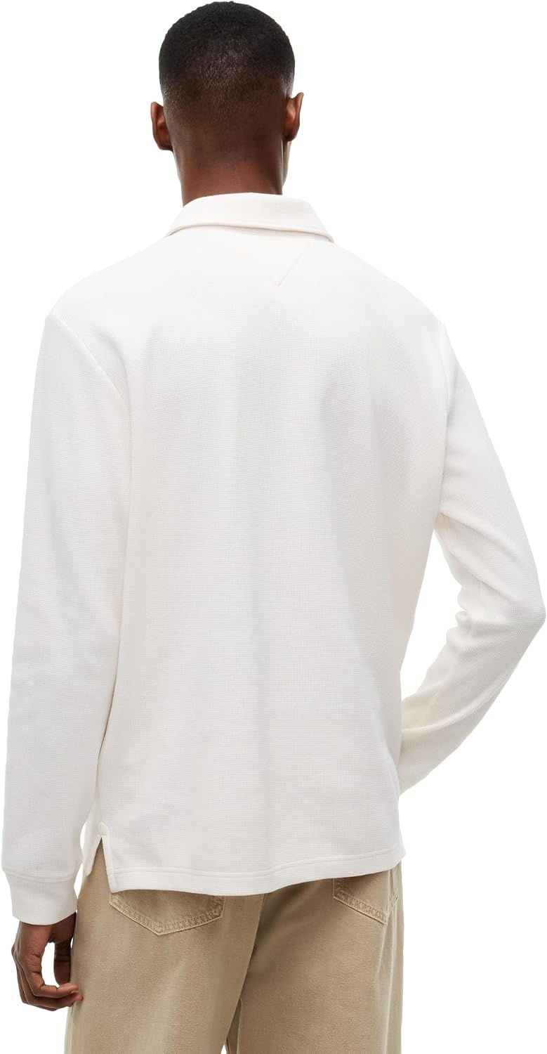 image:imageTommy Hilfiger Mens Long Sleeve Button Down Polo Shirt in Regular FitIvory Petal