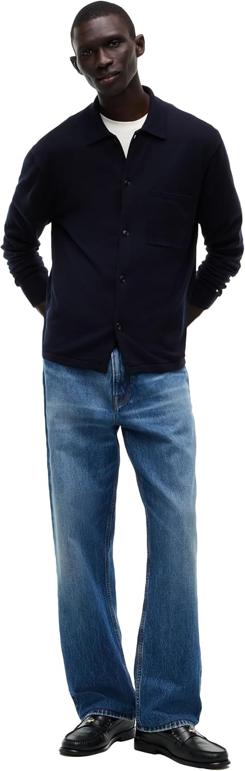image:imageTommy Hilfiger Mens Long Sleeve Casual Cotton Cardigan SweaterNavy Blue