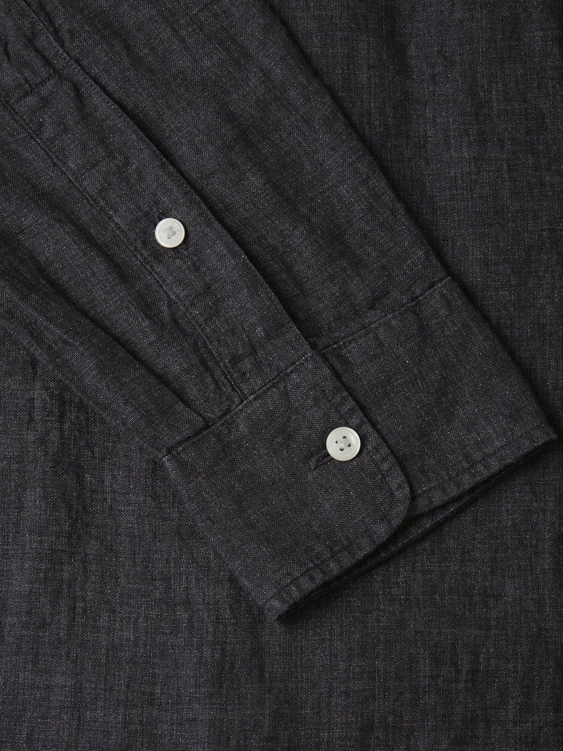 image:imageTommy Hilfiger Mens Long Sleeve Casual Linen Button Down Shirts in Regular FitBlack