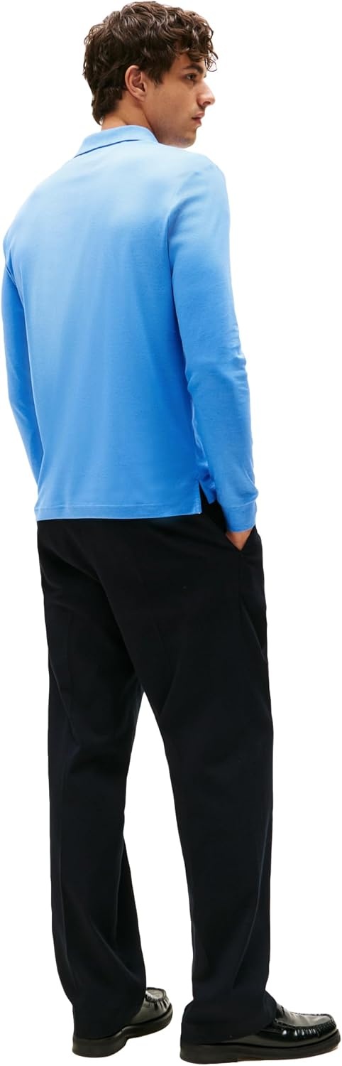 image:imageTommy Hilfiger Mens Long Sleeve Casual Polo Shirts in Regular Fit with Liquid CottonBlue Spell