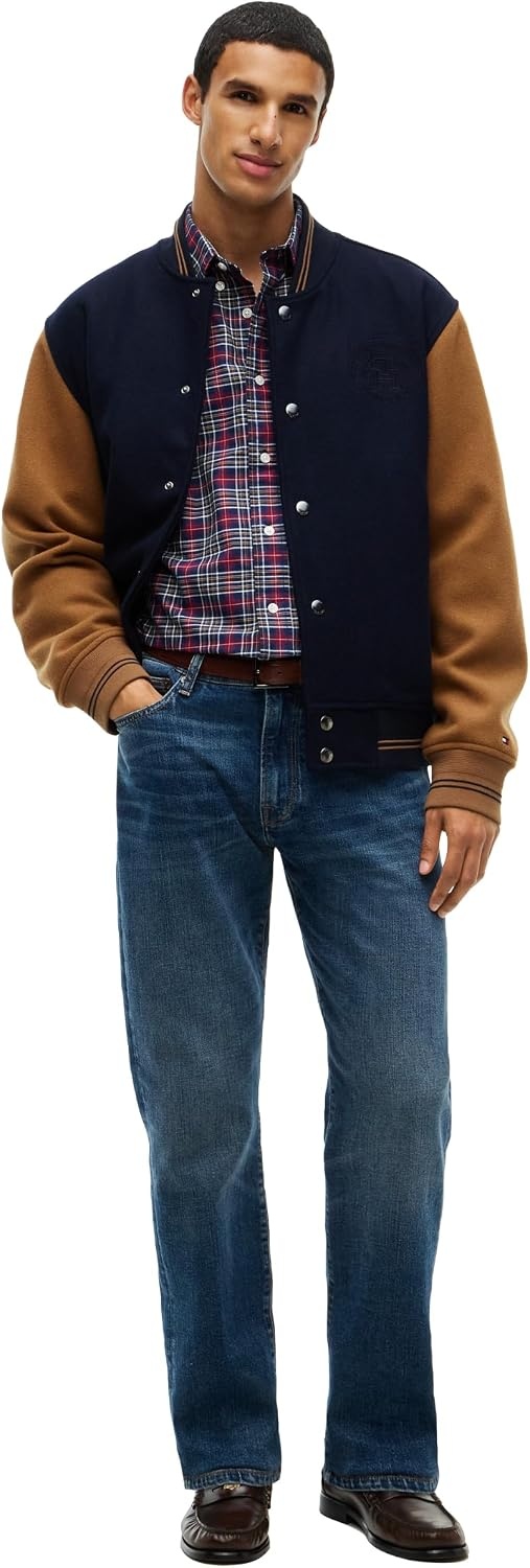 image:imageTommy Hilfiger Mens Long Sleeve Oxford Shirts in Relaxed FitRich Navy Check