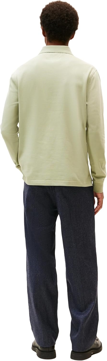 image:imageTommy Hilfiger Mens Long Sleeve Polo Shirts in Regular Fit with Stretch and Organic Pique CottonEarth Sage