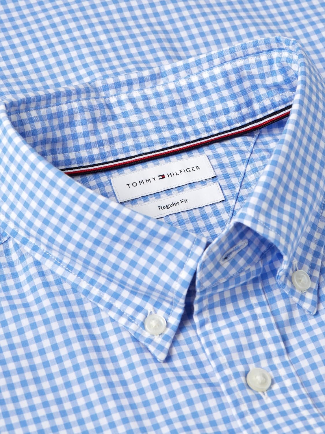image:imageTommy Hilfiger Mens Long Sleeve Poplin Shirts in Regular Fit Mens Button Down Shirts Also Available in Big and TallBlue Spell Check