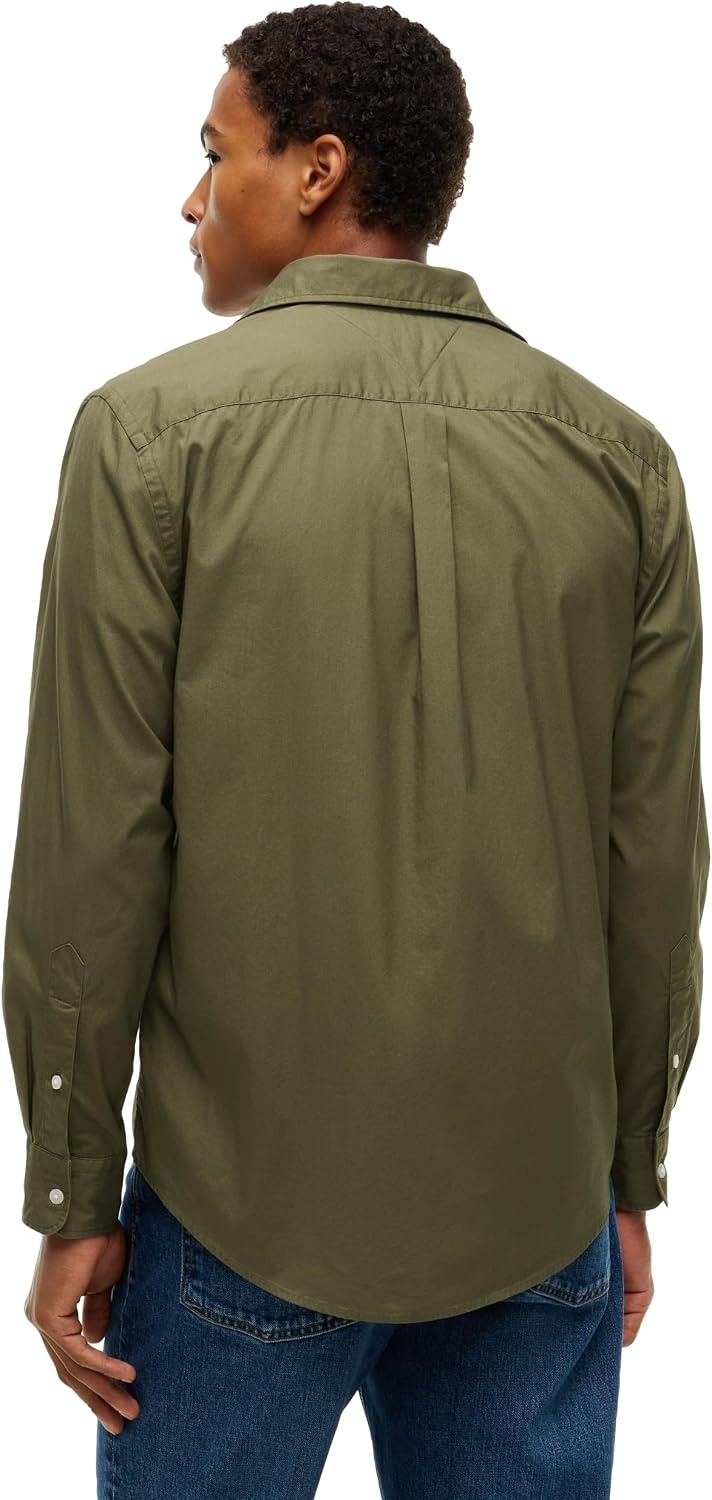image:imageTommy Hilfiger Mens Long Sleeve Poplin Shirts in Regular Fit Mens Button Down Shirts Also Available in Big and TallGhost Fern